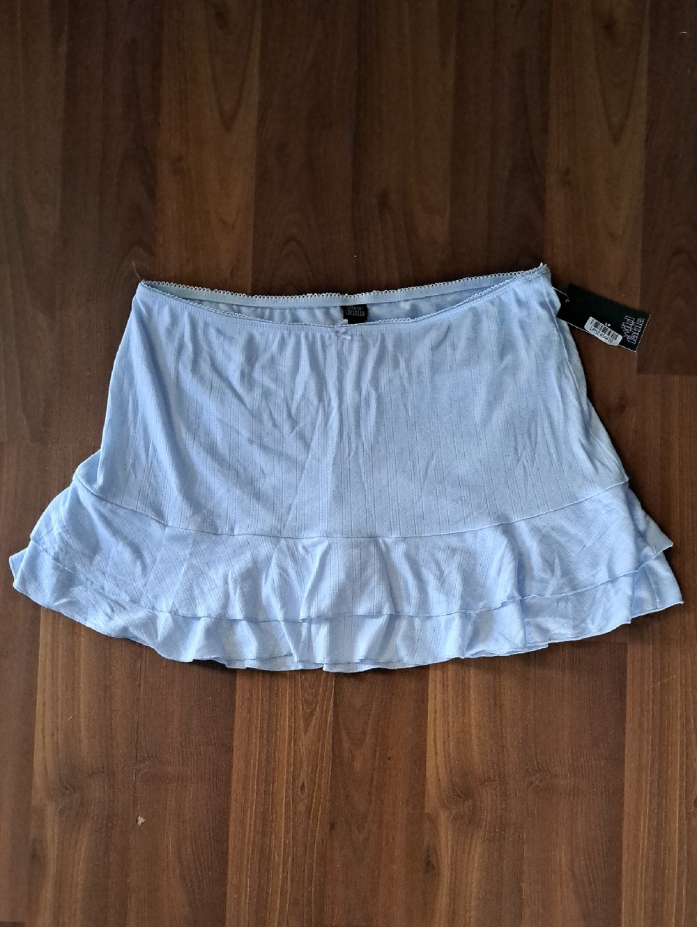 wild fable Light Blue Ruffle Hem Mini Skirt